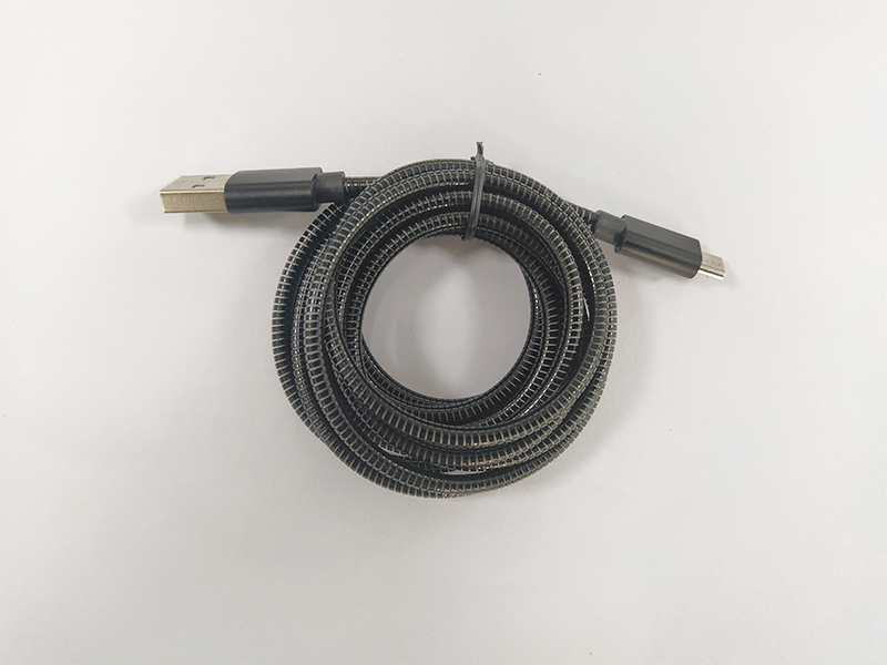 27-金屬軟管microUSB數(shù)據線黑色