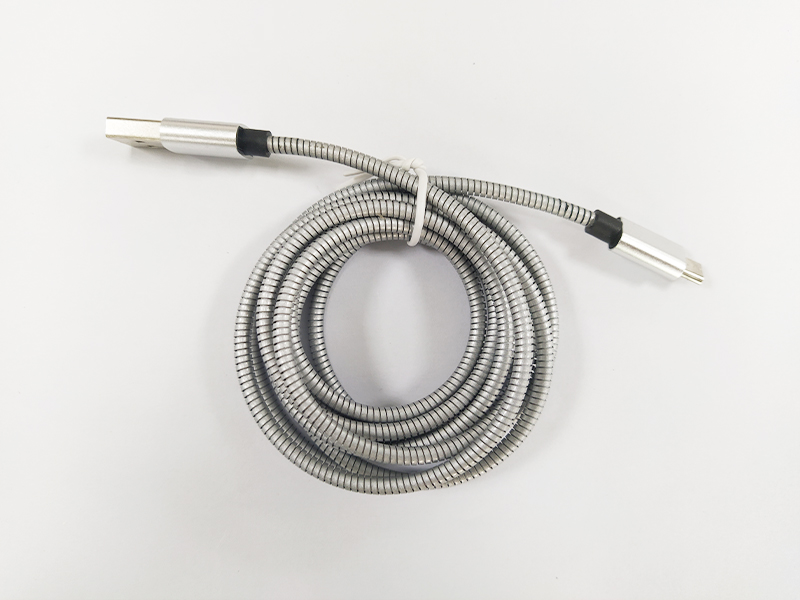 27-金屬軟管microUSB數(shù)據線銀色